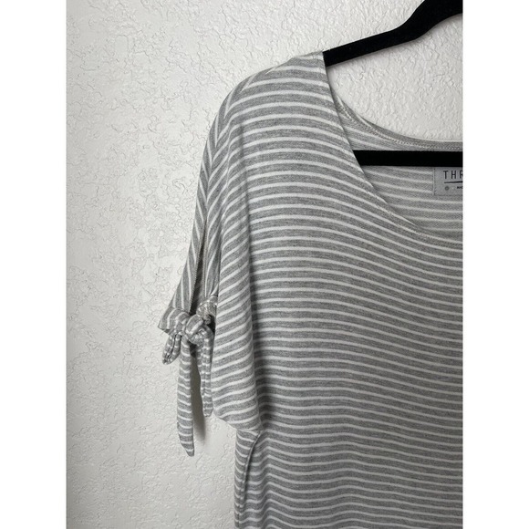 THREAD Womens Dress‎ Size Small Gray White Stripe Soft Stretch Comfort Pockets - Picture 3 of 8